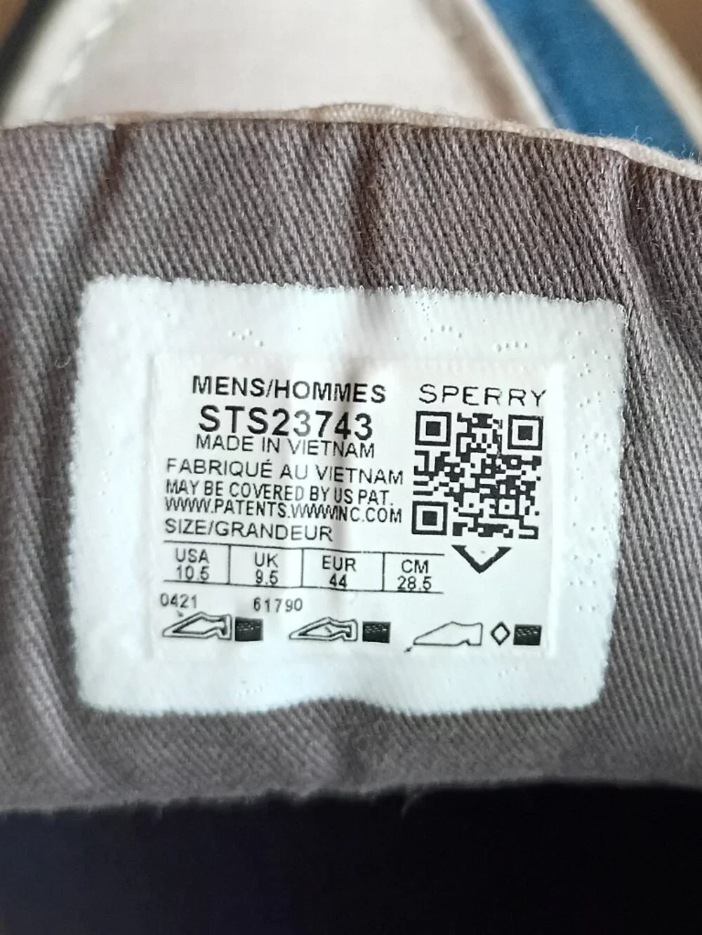 SPERRY Men's Halyard 2 Eye RipStop Blue Gray Casual Boat Shoes Sz 10.5